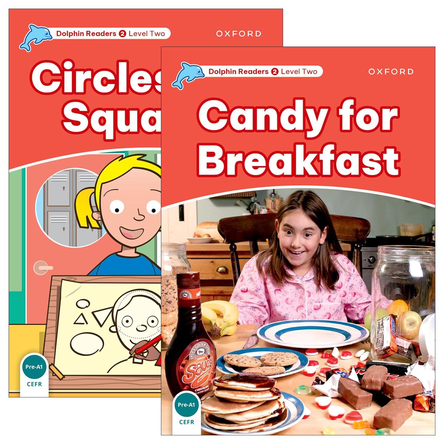 英文原版 Oxford Dolphin Readers Level 2 牛津海豚读物2级别2册 圆形和方形 早餐吃糖 英文版 进口英语原版书籍