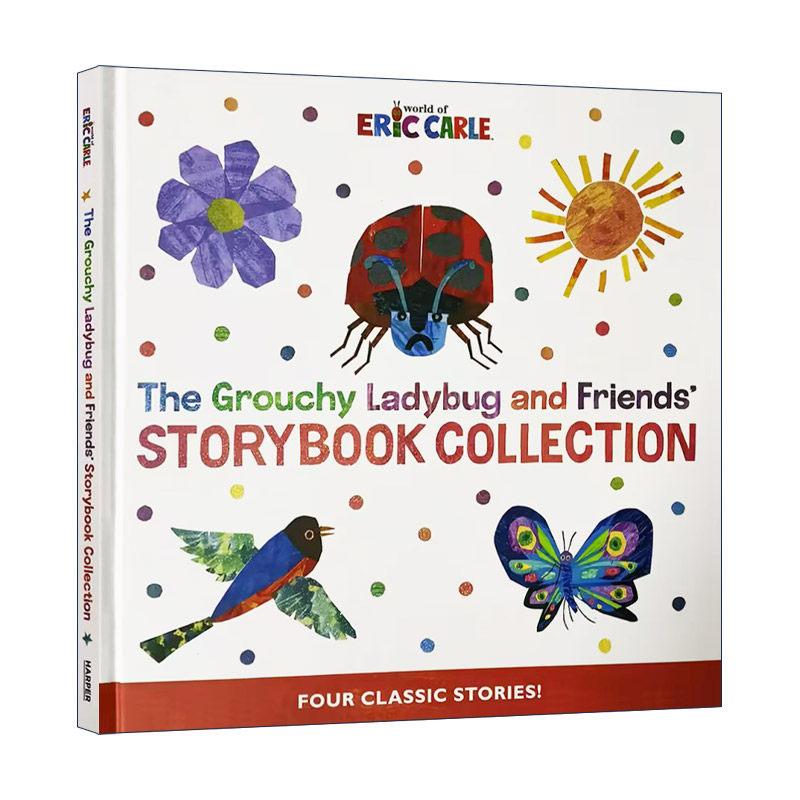 英文原版 Eric Carle Treasury 艾瑞·卡尔故事4合1 精装 含准备好了、给爱生气瓢虫的亲亲抱抱、爱生气瓢虫的春日之歌、美好的你