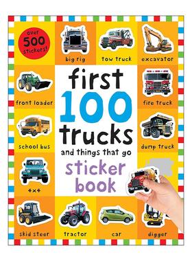 英文原版 First 100 Stickers Trucks and Things That Go 100词系列 卡车 带贴纸500张 英文版 进口英语原版书籍