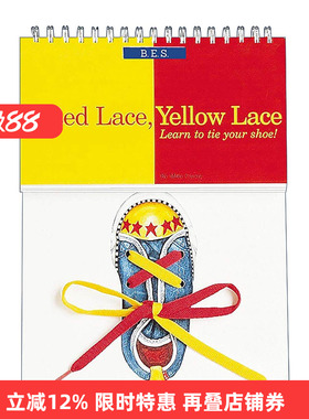 英文原版 Red Lace Yellow Lace 红色蕾丝 黄色蕾丝 系鞋带指南 儿童绘本 锻炼手眼协调能力 纸板书 Mark Casey 进口英语原版书籍