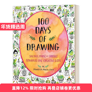 英文原版 100 Days Of Drawing Guided Sketchbook 进口艺术 100天手把手教你绘画 绘画技巧 英文版 进口英语原版书籍