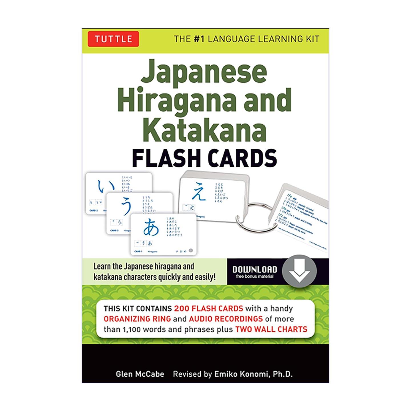 原版 Japanese Hiragana and Katakana Flash Cards Kit 日语平假名与片假名闪卡套装 含在线音频 Tuttle 进口原版书籍