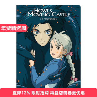 英文原版 Howl's Moving Castle 30 Postcards 哈尔的移动城堡 30张明信片 吉卜力工作室 英文版 进口英语原版书籍