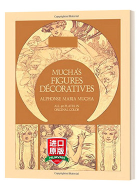 Mucha's Figures Decoratives 穆夏的人物装饰画集进口原版英文书籍