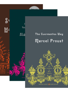 英文原版 Swann's Way/In the Shadow of Young Girls in Flower/The Guermantes Way 毛边版追忆似水年华1-3册  进口英语书