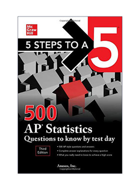 英文原版 5 Steps to a 5 500 AP Statistics Questions to Know by Test Day AP统计学500问 第3版 英文版 进口英语原版书籍