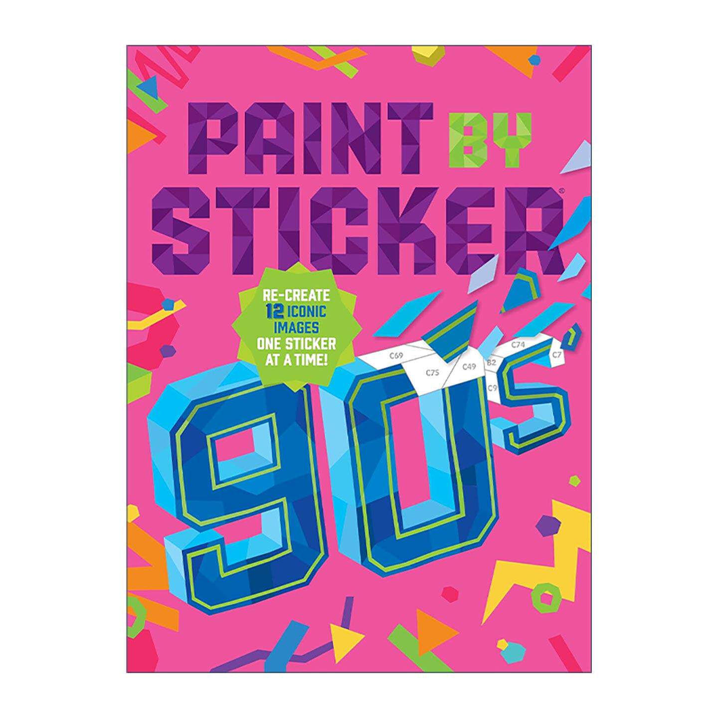英文原版 Paint by Sticker 90s 贴图画册 九零年代 重现12幅经典图像 英文版 进口英语原版书籍