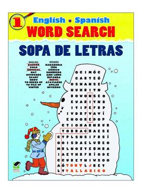 原版 English-Spanish Word Search/Sopa de Letras #1 英语 西班牙语双语单词搜索1 词汇积累 儿童益智游戏活动书 进口原版书籍