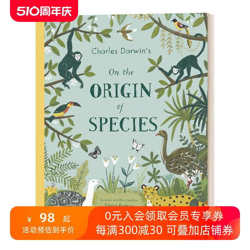 英文原版绘本 Charles Darwin's on the Origin of Species达尔文与物种起源 Sabina Radeva精装绘本英文版进口英语原版书籍