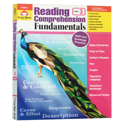 阅读理解基础强化练习 三年级 Reading Comprehension Fundamentals Grade 3 英文原版辅导书 英语阅读技能 进口英语书 Evan Moor