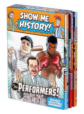 英文原版 Show Me History! Performers Boxed Set 美国名人科普 精装漫画3册盒装 贝比鲁斯、穆罕默德阿里、华特迪士尼 英文版