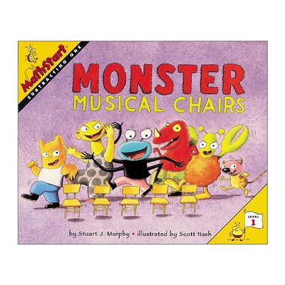 英文原版 Mathstart Level 1 Monster Musical Chairs 数学启蒙绘本1级 怪物音乐椅 英文版 进口英语原版书籍