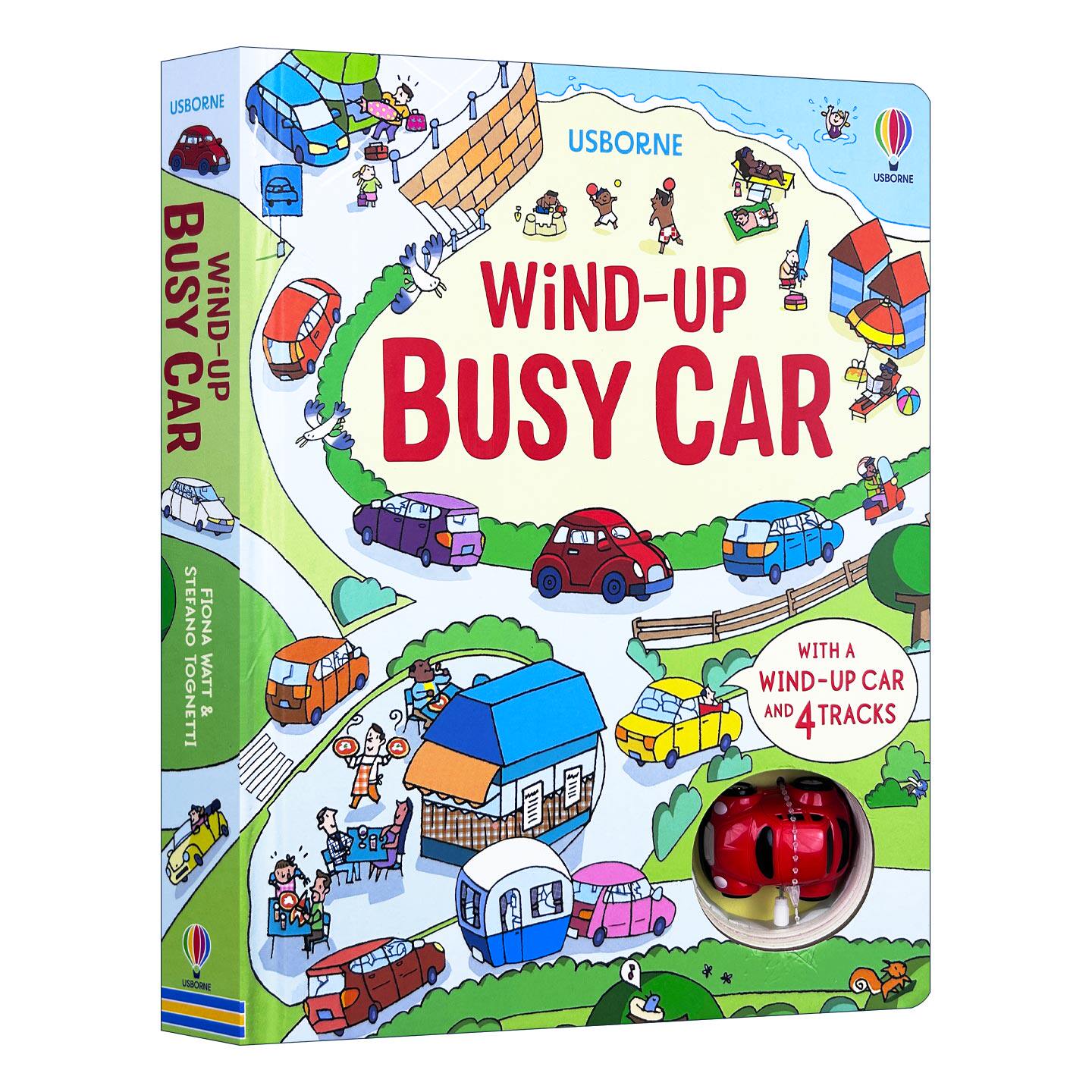 英文原版 Wind-up Busy Car 发条繁忙小车 轨道玩具书 英文版 进口英语原版书籍