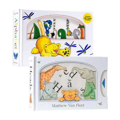 英文原版 Matthew Van Fleet 儿童纸板触摸操作科普2册 Van Fleet Alphabet Heads 字母 幼儿启蒙认知 趣味玩具书 英文版 进口书籍