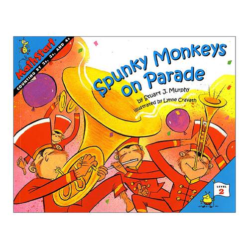 英文原版 Mathstart Level 2 Spunky Monkeys on Parade 数学启蒙绘本2级 英文版 进口英语原版书籍