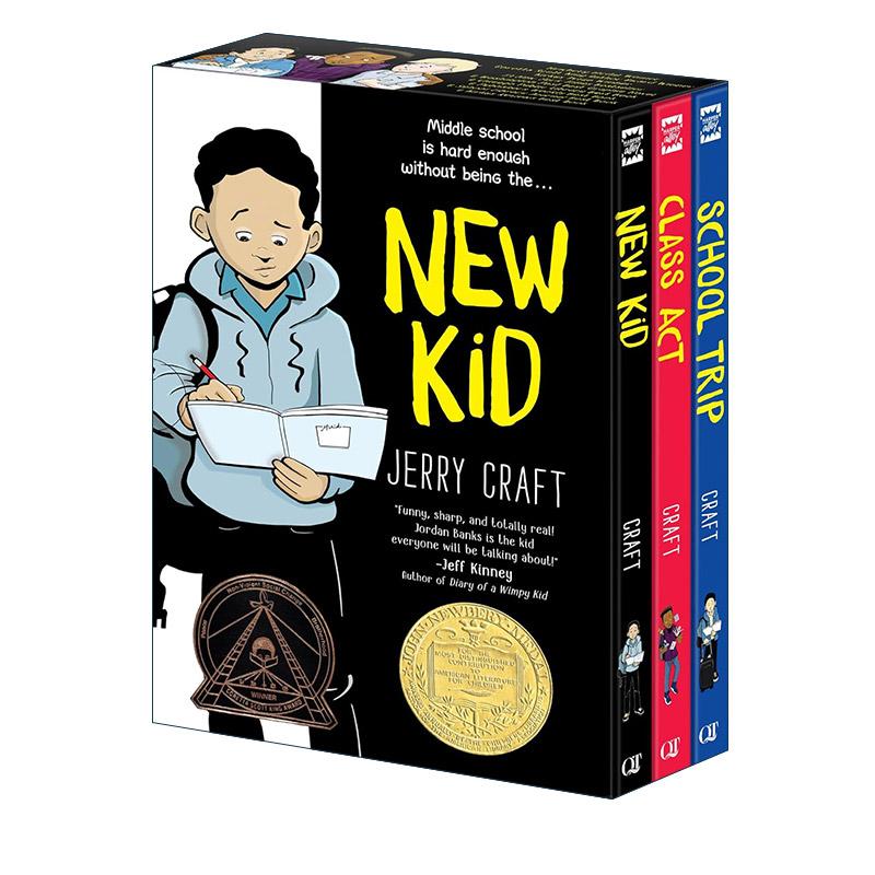 英文原版 New Kid 3-Book Box Set 我在私立学校的第一年3册盒装 含新生 杰出者 学校旅行 英文版 进口英语原版书籍