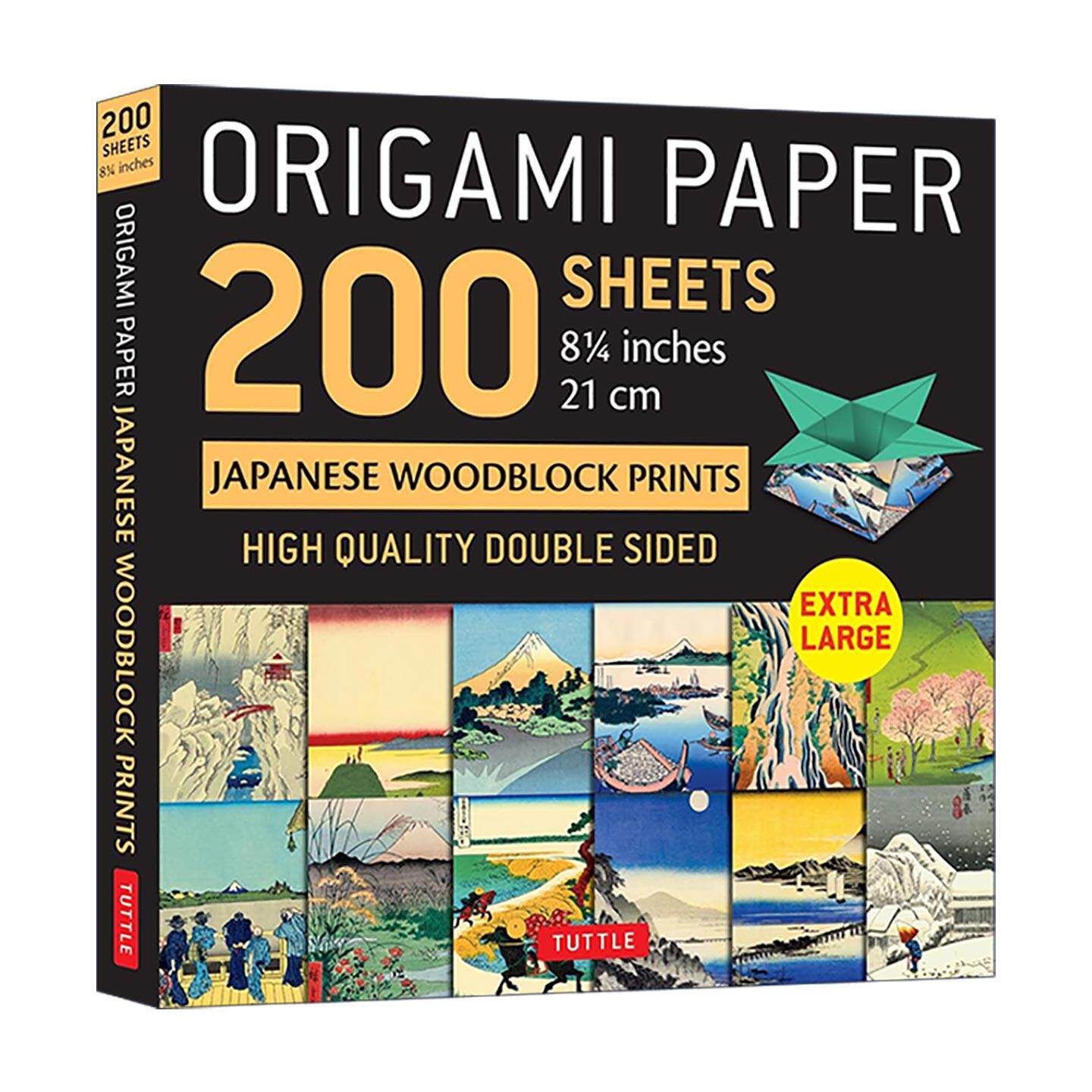 英文原版 Origami Paper 200 Sheets Japanese Woodblock Prints 8 1/4" 日本木刻版画图案双面折纸200张 Tuttle Publishing