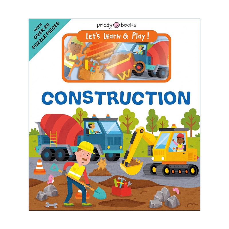 英文原版 Let's Learn & Play Construction 边学边玩 建筑 儿童益智游戏场景互动纸板书 英文版 进口英语原版书籍