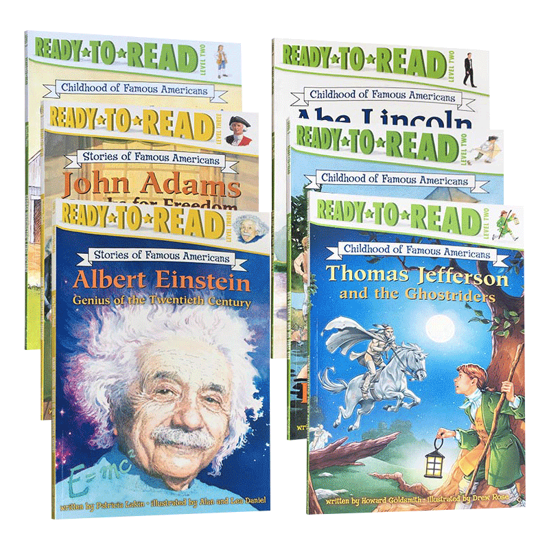 英文原版 准备阅读系列2阶 Childhood of Famous Americans Ready to Read Value Pack 2 美国著名人物6册套装 儿童英语启蒙故事书