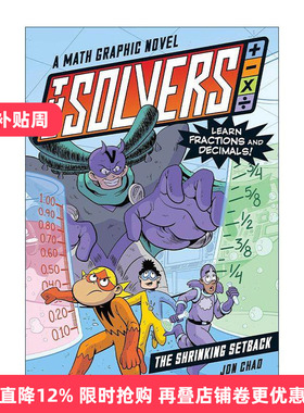 英文原版 The Shrinking Setback 数学漫画小说卷一 学习分数和小数 2024杰出文学作品奖长名单 英文版 进口英语原版书籍
