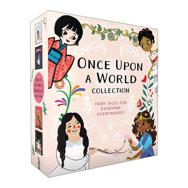 英文原版 Once Upon a World Collection 经典童话故事系列 4册盒装 含白雪公主 灰姑娘 长发公主 豌豆公主 纸板书 英文版 进口书