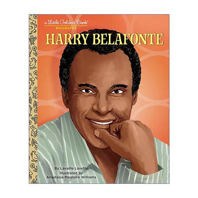 英文原版 Harry Belafonte A Little Golden Book Biography 哈里·贝拉方特 摇滚名人堂 儿童传记绘本 兰登书屋精装小金书