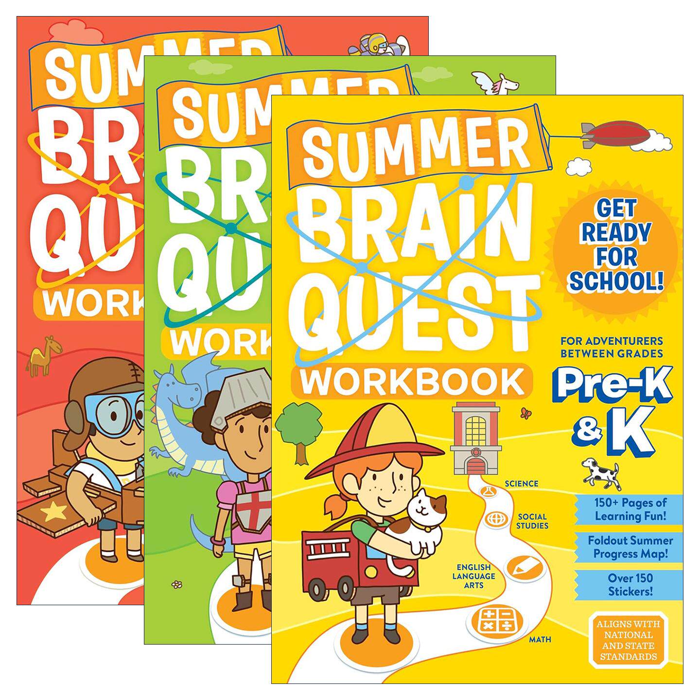 英文原版 Summer Brain Quest 大脑任务暑期练习册 3册 美国小学生全科练习 英文版 进口英语原版书籍