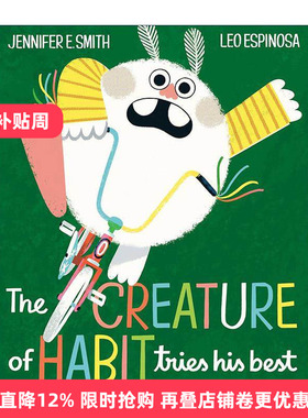 英文原版The Creature of Habit Tries His Best A Creature of Habit Story不言败的大个子 儿童精装情绪启蒙认知绘本 学习新事物