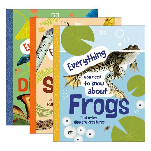 英文原版 Everything You Need to Know About Snakes/Dinosaurs/Frogs 关于蛇/恐龙/青蛙你需要知道的一切3册 英文版 进口书籍