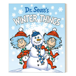进口英语书籍 英文版 儿童英语启蒙早教纸板书 Dr. Seuss 图画书 Things Winter 猫主角 英文原版 苏斯博士冬天 帽子里 东西
