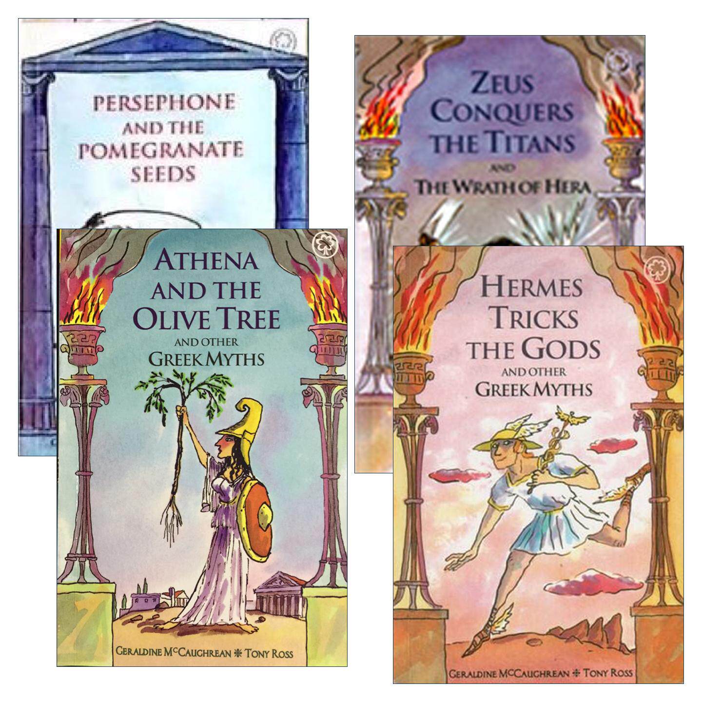 英文原版 Ancient Myths 古希腊罗马神话传说故事4册 珀耳塞福涅和石榴籽/雅典娜和橄榄树/赫尔墨斯欺骗众神/宙斯征服泰坦 英文版
