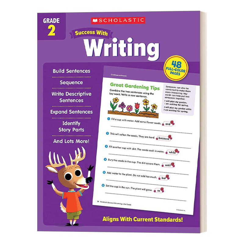 英文原版 Scholastic Success with Writing Grade 2 学乐成功系列写作练习册二年级 英文版 进口英语原版书籍
