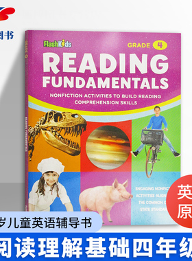 小学英语阅读理解基础四年级 Reading Fundamentals Grade 4 英文原版教辅书 小学英语语法练习 9-10岁儿童英语辅导书 Spark Notes