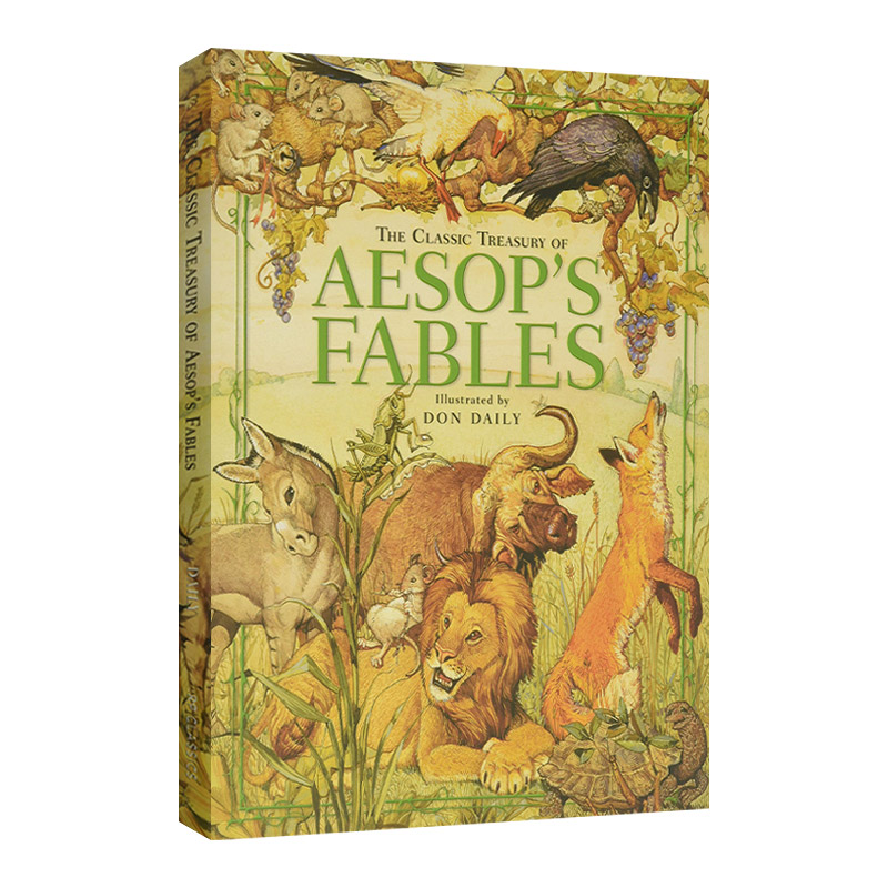 英文原版 The Classic Treasury of Aesop's Fables 伊索寓言经典宝库 全彩插图 精装 英文版 进口英语原版书籍