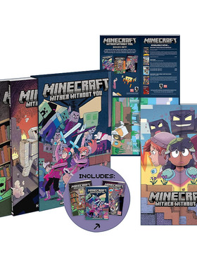 英文原版 Minecraft Wither Without You Boxed Set Graphic Novels 我的世界 凋零 1-3卷盒装套装 含收藏海报 Kristen Gudsnuk