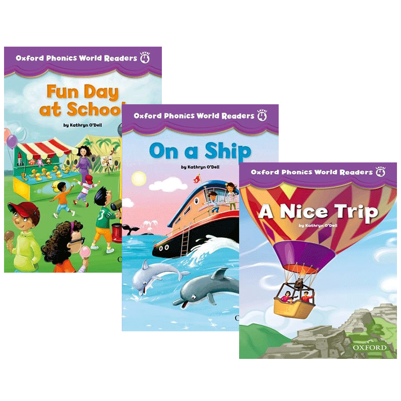 牛津自然拼读阅读绘本4级3本 Oxford Phonics World 4: Readers进口原版英文书籍