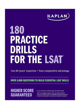 英文原版 180 Practice Drills for the LSAT Over 5000 questions to build essential LSAT skills超5000+ LSAT练习集题 英文版