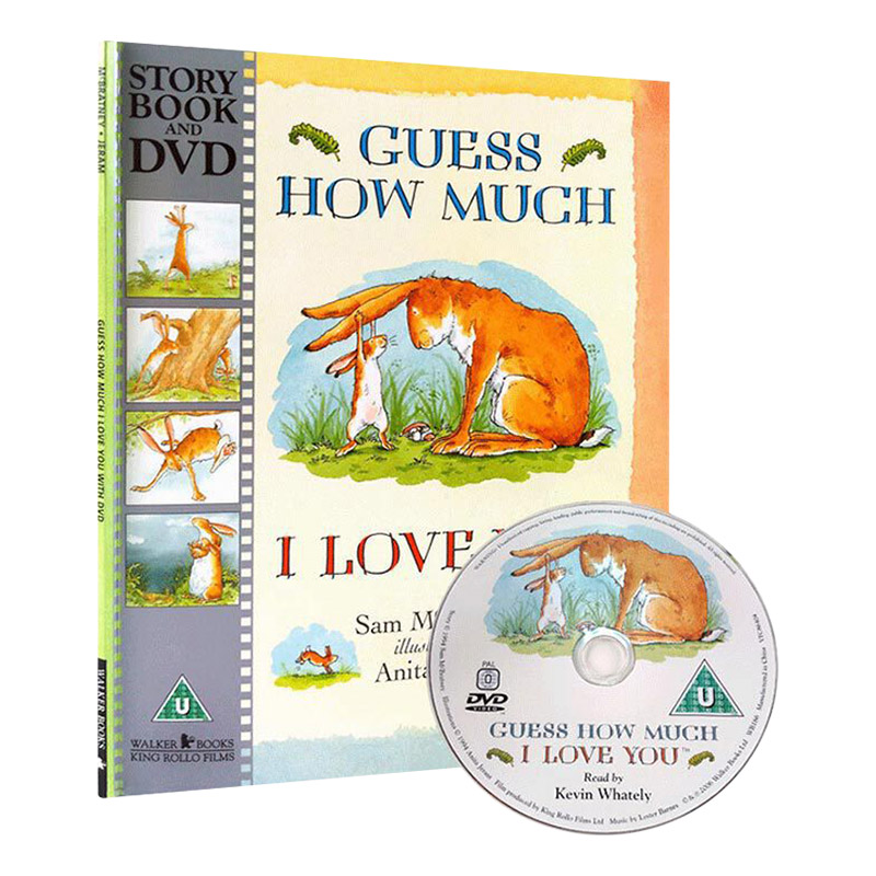 猜猜我有多爱你 Guess How Much I Love You 英文原版绘本 廖彩杏推荐书单 亲子互动 有声读物启蒙 附DVD 英文版进口原版英语书籍