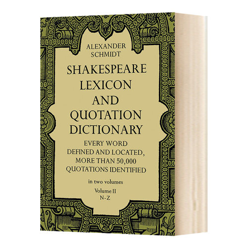 英文原版 Shakespeare Lexicon and Quotation Dictionary Vol 2 莎士比亚词典2 英文版进口原版英语书籍