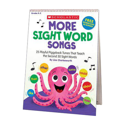 英文原版 More Sight Word Songs Flip Chart 学乐儿童启蒙学习教学地板书 活动挂图 韵文童谣歌曲 英文版 进口英语原版书籍