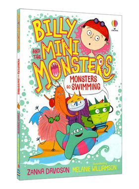 英文原版 Billy and the Mini Monsters Monsters go Swimming 比利和迷你怪兽们 怪兽去游泳#3 全彩儿童幽默桥梁章节书 进口书籍