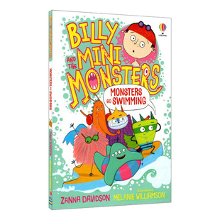 英文原版 Billy and the Mini Monsters Monsters go Swimming 比利和迷你怪兽们 怪兽去游泳#3 全彩儿童幽默桥梁章节书 进口书籍