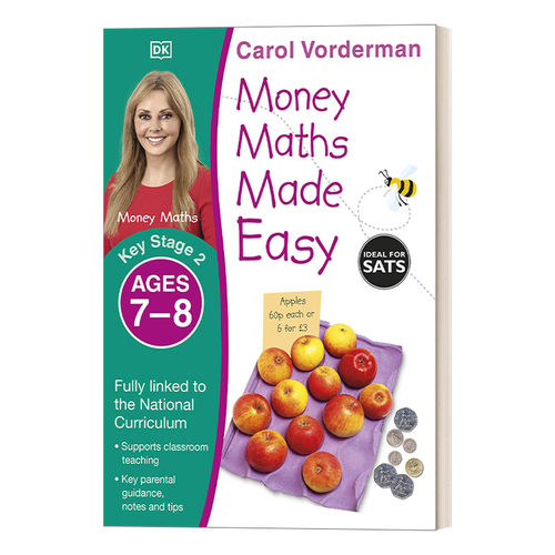 英文原版 Maths Made Easy:Ages 7-8 Key Stage 2 Money DK数学一点通 钱币练习 7-8岁 KS2 英文版 进口英语原版书籍