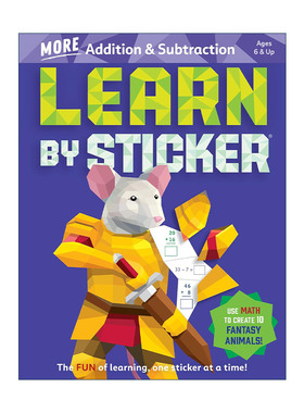英文原版 Learn by Sticker More Addition & Subtraction 贴纸学习册 加减法2 英文版 进口英语原版书籍
