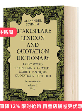 英文原版 Shakespeare Lexicon and Quotation Dictionary Vol 2 莎士比亚词典2 英文版进口原版英语书籍