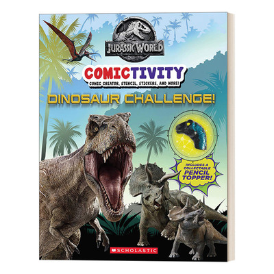 英文原版 Jurassic World Comictivity Dinosaur Challenge 侏罗纪世界 恐龙挑战 益智活动书贴纸书 英文版 进口英语原版书籍