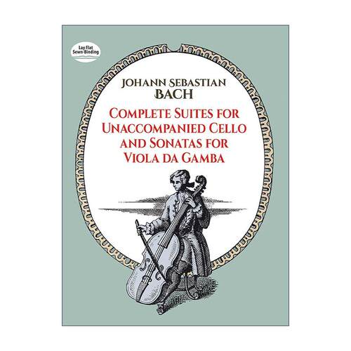 英文原版 Complete Suites for Unaccompanied Cello and Sonatas for Viola Da Gamba 巴赫无伴奏大提琴组曲和维奥尔琴奏鸣曲全谱