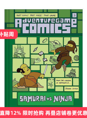 英文原版 Adventuregame Comics Samurai vs Ninja 冒险游戏漫画3 武士大战忍者 儿童互动图像小说 精装 Meanwhile作者Jason Shiga