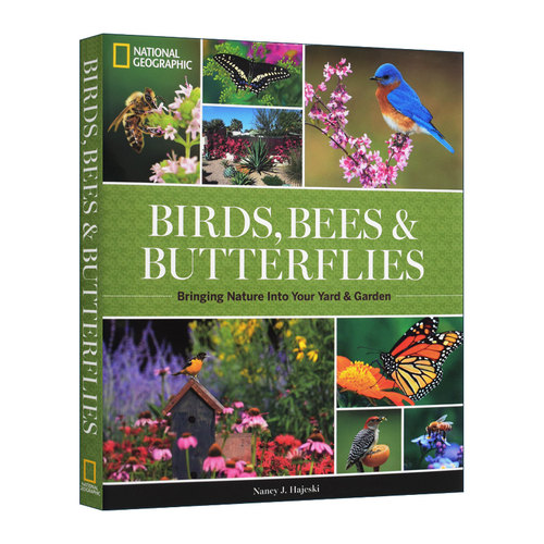 英文原版 National Geographic Birds  Bees  and Butterflies 国家地理鸟类、蜜蜂和蝴蝶 将自然带入您的院子和花园 英文版