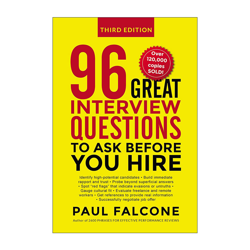 英文原版 96 Great Interview Questions to Ask Before You Hire 雇人前要问的96个问题 英文版 进口英语原版书籍